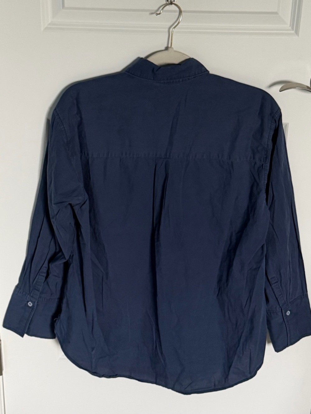 NIA Navy Cotton Long Sleeve Button-Down Shirt Size Small 39500 - Picture 7 of 14